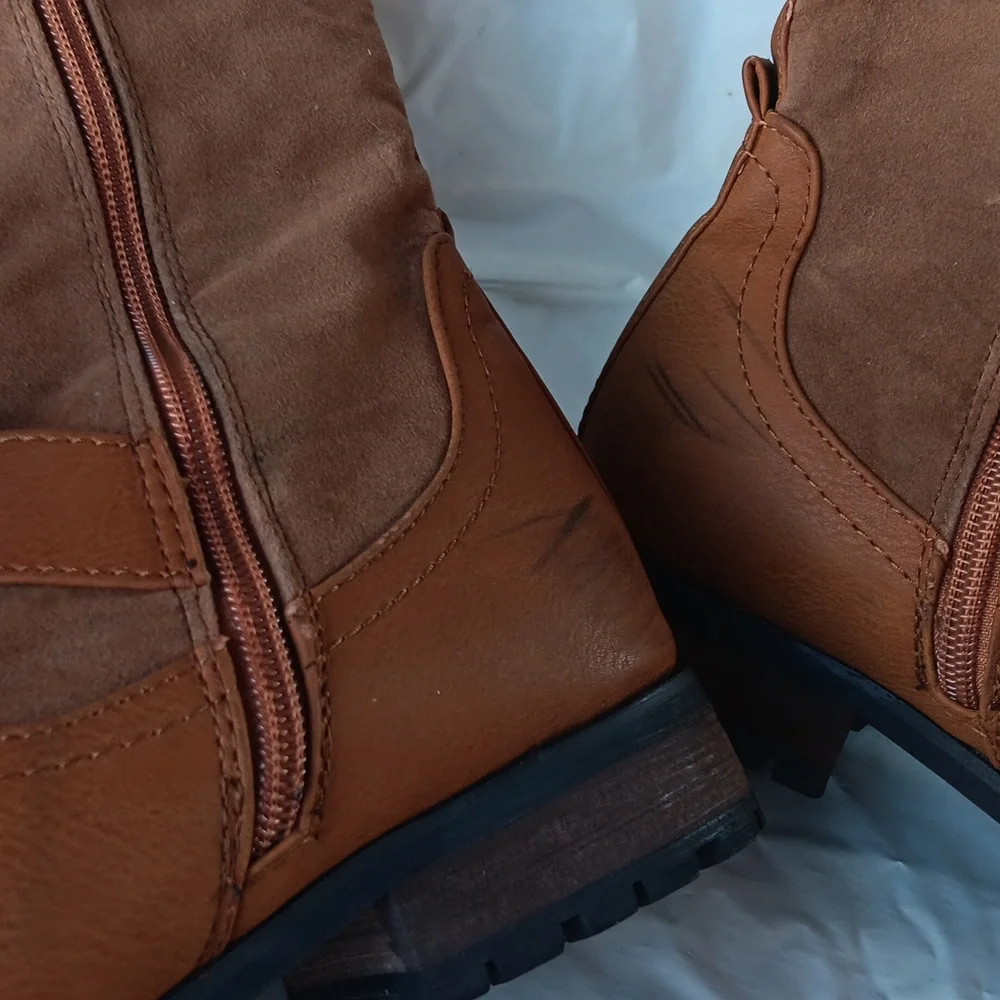 Daily Shoes Stylish Brown Knee-High Boots Womens 7.5